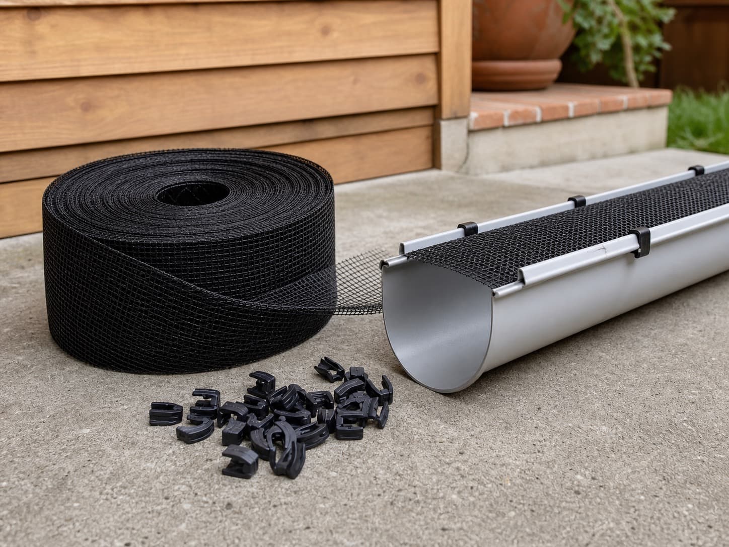 Gutter Guard Mesh Set with all included maintenance items