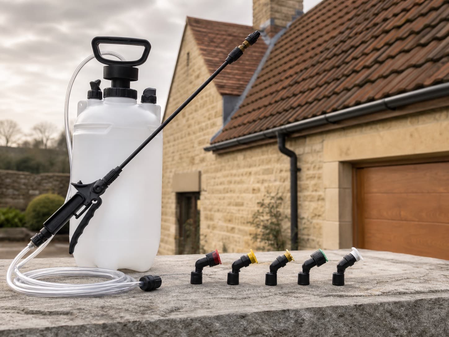 Roof Soft-Wash Sprayer Kit with all included maintenance items
